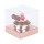 Reachful Cupcake Boxes, 1pcs 3.5 Inch Plastic Individual Cupcake Containers, Single Transparent Cupcake Holder Carrier with Ribbon-Rose Gold